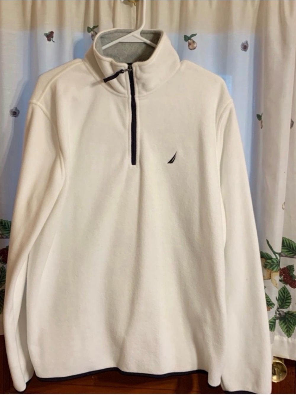 Nautica-White Quarter-Zip Fleece Pullover